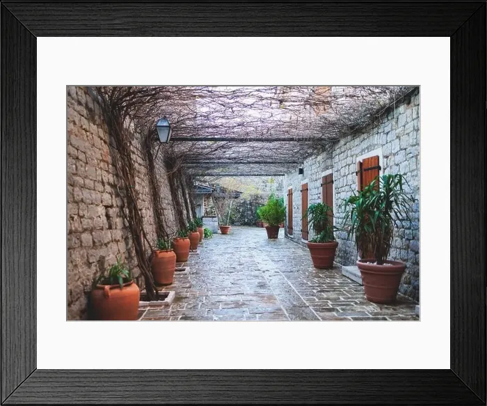 Framed Print : View of Budva old town streets Framed Print : View of Budva old town streets
