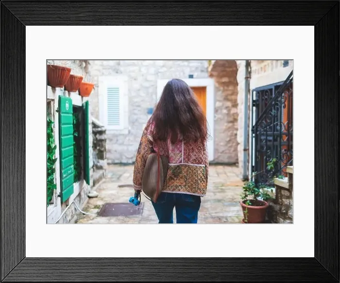 Framed Print : View of Budva old town streets Framed Print : View of Budva old town streets
