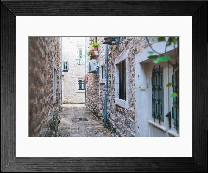 Framed Print : View of Budva old town streets Framed Print : View of Budva old town streets
