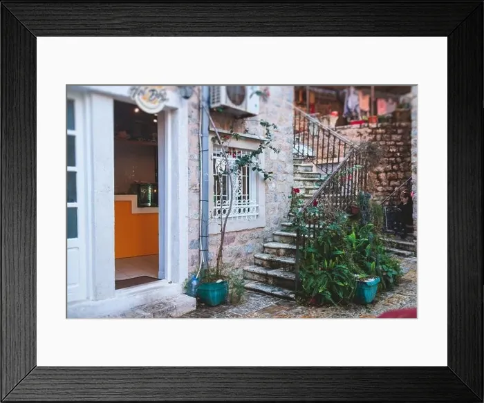 Framed Print : View of Budva old town streets Framed Print : View of Budva old town streets