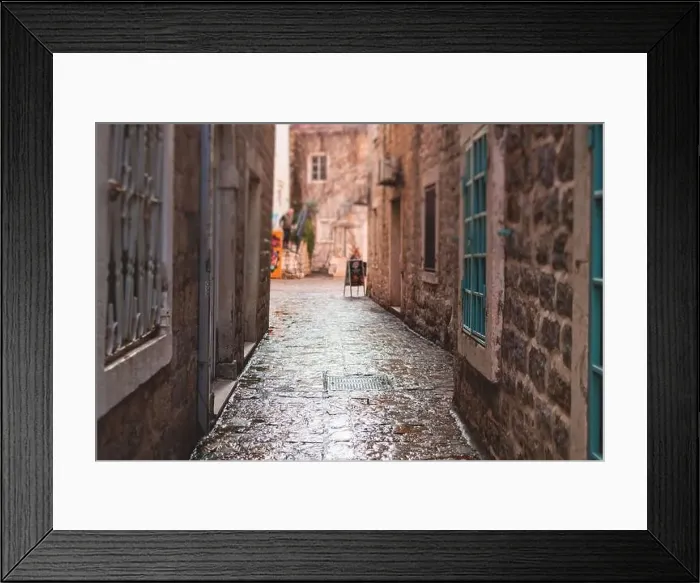 Framed Print : View of Budva old town streets Framed Print : View of Budva old town streets