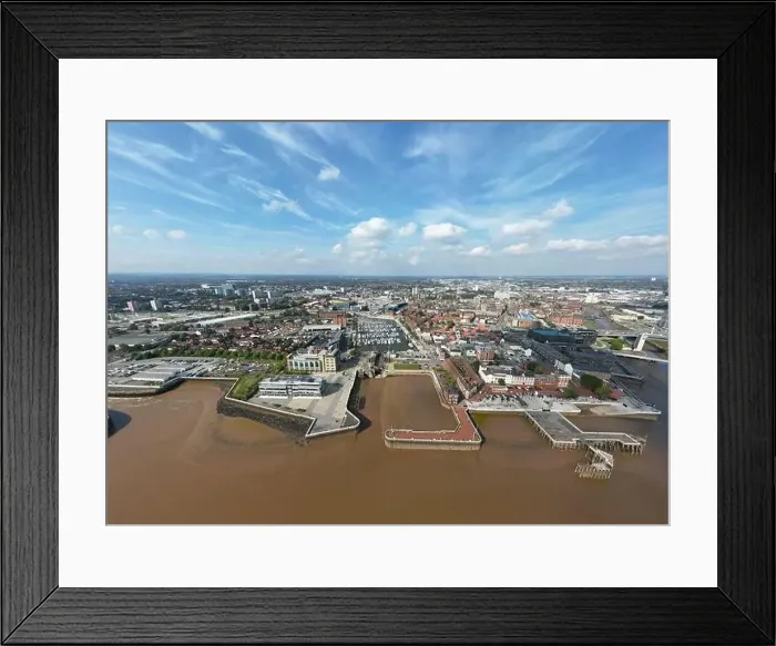 Framed Print : High resolution drone view of Hull, UK waterside marina area Framed Print : High resolution drone view of Hull, UK waterside marina area