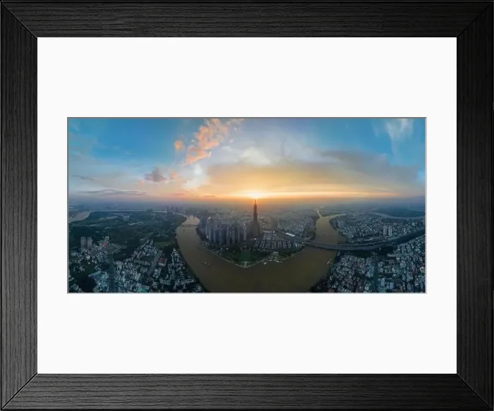 Framed Print : August 12, 2023: Panorama of Landmark residential area