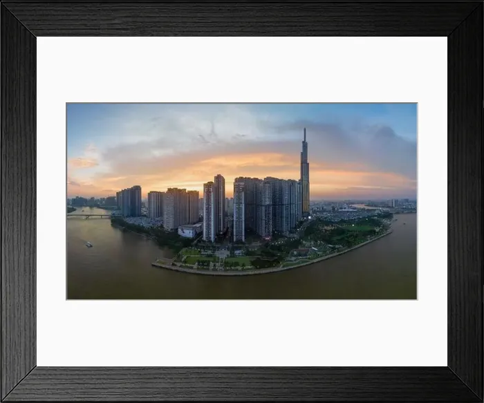 Framed Print : August 12, 2023: Panorama of Landmark residential area