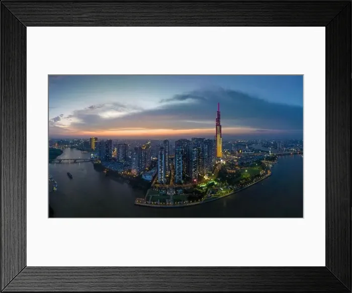 Framed Print : August 12, 2023: Panorama of Landmark residential area