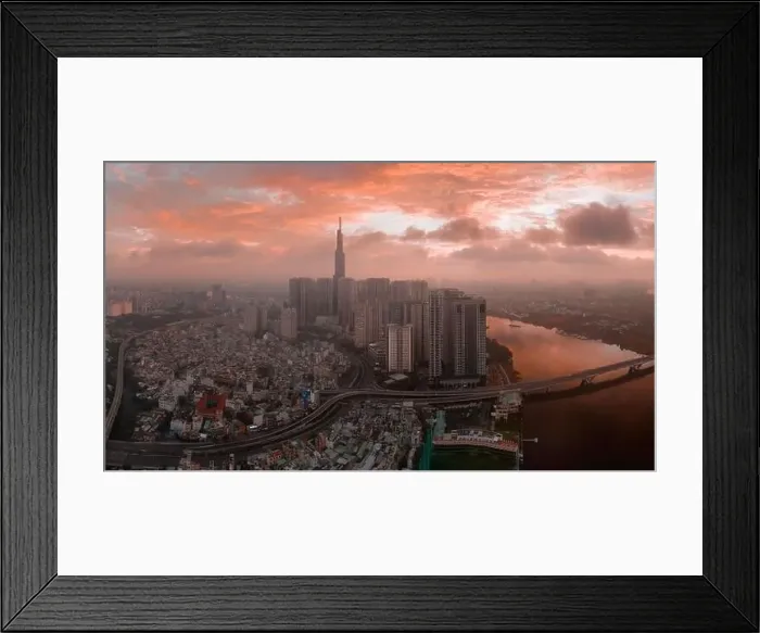 Framed Print : August 12, 2023: Panorama of Landmark residential area
