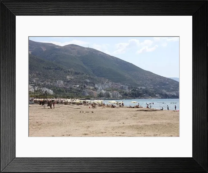 Framed Print : Vlora, Albania, Sunday 2 September 2023 Exploring center of the city Lungo Mare beach people swimming Framed Print : Vlora, Albania, Sunday 2 September 2023 Exploring center of the city Lungo Mare beach people swimming