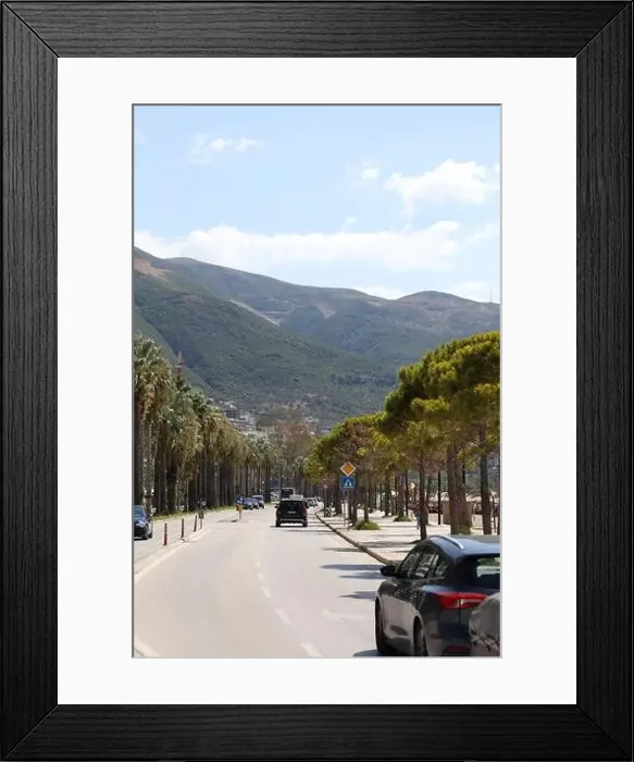 Framed Print : Vlorë, Albania, Sunday 2 September 2023 cameria road rruga cameria road running along the coast of the Adriatic Sea Framed Print : Vlorë, Albania, Sunday 2 September 2023 cameria road rruga cameria road running along the coast of the Adriatic Sea