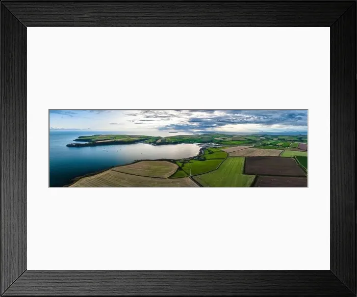 Framed Print : Panorama of Sunset over Fields and Farms from a drone Framed Print : Panorama of Sunset over Fields and Farms from a drone