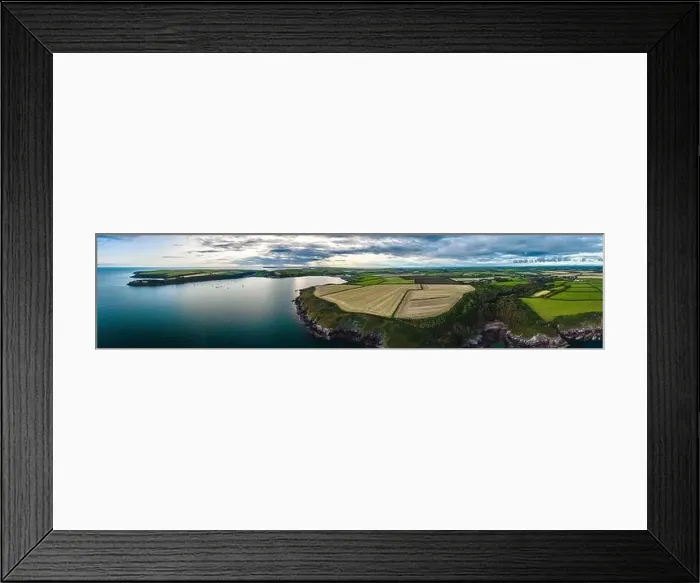 Framed Print : Panorama of Sunset over Fields and Farms from a drone Framed Print : Panorama of Sunset over Fields and Farms from a drone
