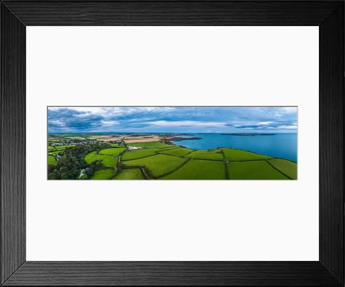 Framed Print : Panorama of Sunset over Fields and Farms from a drone Framed Print : Panorama of Sunset over Fields and Farms from a drone