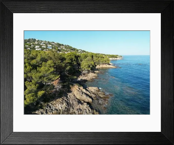 Framed Print : Aerial Photo of the rocky coast at Les Issambres in the Var region of Provence-Alpes-Côte d'Azur Region of South Framed Print : Aerial Photo of the rocky coast at Les Issambres in the Var region of Provence-Alpes-Côte d'Azur Region of South