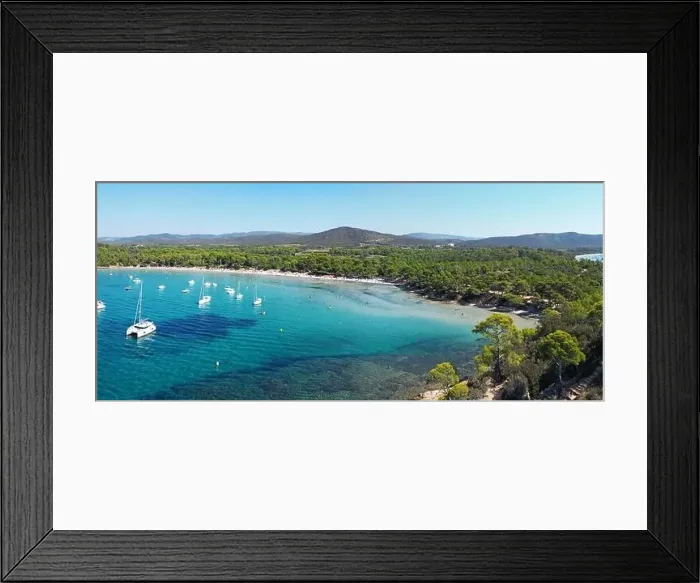 Framed Print : Panoramic Aerial Photo of Plage de l'Estagnol in the Var department Framed Print : Panoramic Aerial Photo of Plage de l'Estagnol in the Var department