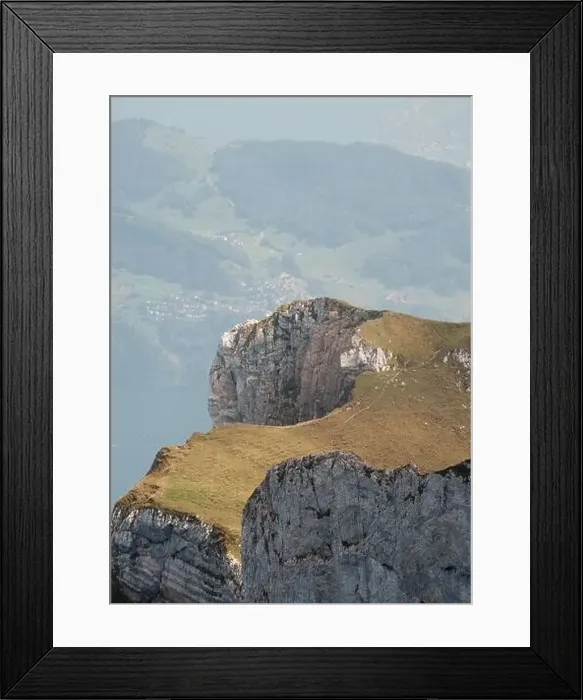 Framed Print : Viewing down from the peak of Mount Pilatus in Switzerland Framed Print : Viewing down from the peak of Mount Pilatus in Switzerland