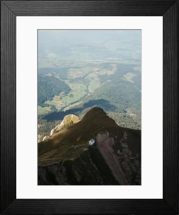 Framed Print : Viewing down from the peak of Mount Pilatus in Switzerland Framed Print : Viewing down from the peak of Mount Pilatus in Switzerland