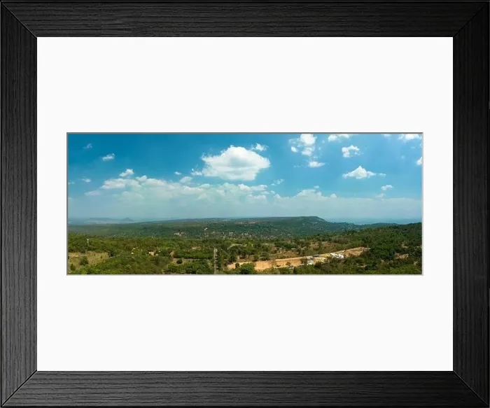 Framed Print : aerial view white cloud in blue sky above wind turbine on the top of mountain at sunset in Lam Takong Dam Framed Print : aerial view white cloud in blue sky above wind turbine on the top of mountain at sunset in Lam Takong Dam