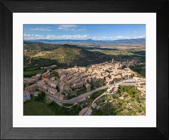 Framed Print : Aerial drone photo of the town named Sos Del Rey Catolico in the province of Zaragoza, Northern Spain Framed Print : Aerial drone photo of the town named Sos Del Rey Catolico in the province of Zaragoza, Northern Spain