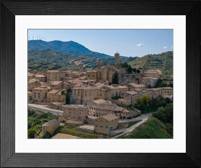 Framed Print : Aerial drone photo of the town named Sos Del Rey Catolico in the province of Zaragoza, Northern Spain Framed Print : Aerial drone photo of the town named Sos Del Rey Catolico in the province of Zaragoza, Northern Spain