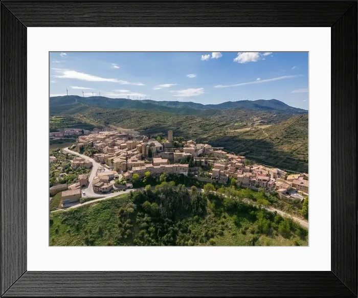 Framed Print : Aerial drone photo of the town named Sos Del Rey Catolico in the province of Zaragoza, Northern Spain Framed Print : Aerial drone photo of the town named Sos Del Rey Catolico in the province of Zaragoza, Northern Spain