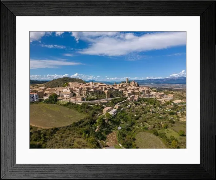 Framed Print : Aerial drone photo of the town named Sos Del Rey Catolico in the province of Zaragoza, Northern Spain Framed Print : Aerial drone photo of the town named Sos Del Rey Catolico in the province of Zaragoza, Northern Spain