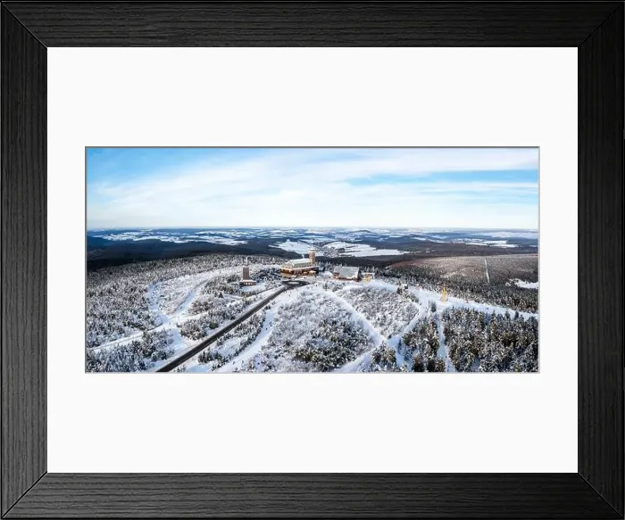 Framed Print : Fichtelberg highest mountain in Erzgebirge in winter snow aerial view photo panorama in Oberwiesenthal, Germany Framed Print : Fichtelberg highest mountain in Erzgebirge in winter snow aerial view photo panorama in Oberwiesenthal, Germany