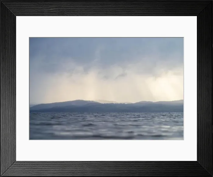 Framed Print : rays through clouds over the water Framed Print : rays through clouds over the water