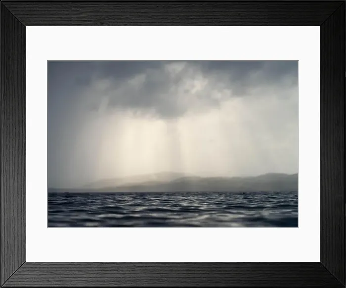 Framed Print : rays through clouds over the water Framed Print : rays through clouds over the water