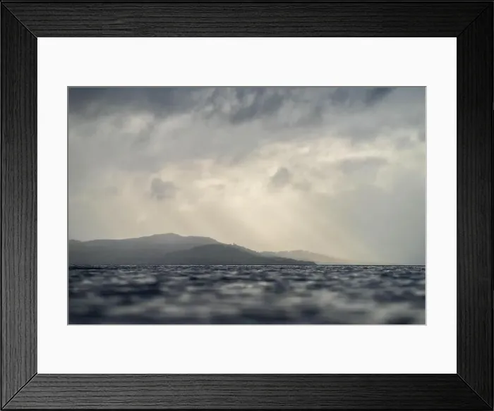 Framed Print : rays through clouds over the water Framed Print : rays through clouds over the water