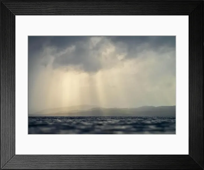 Framed Print : rays through clouds over the water Framed Print : rays through clouds over the water