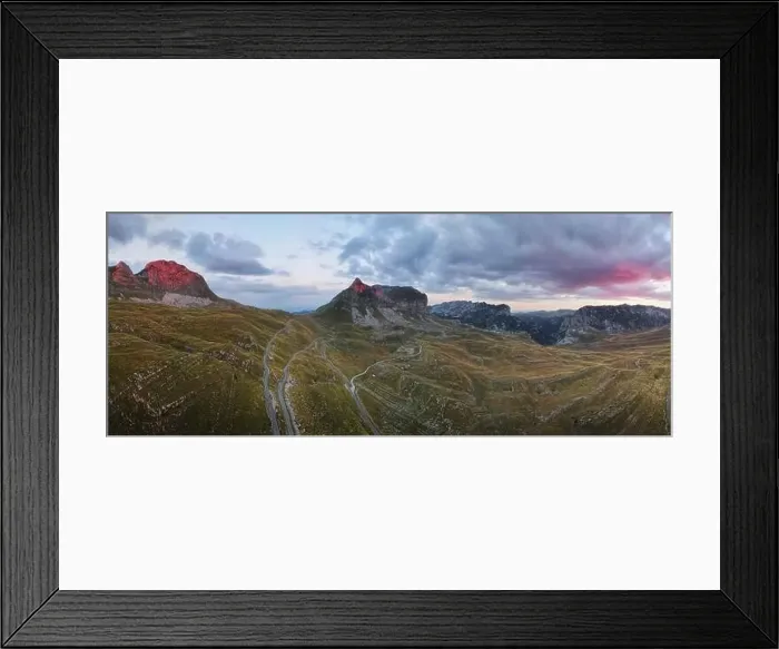 Framed Print : Mountain panorama in sunset light Framed Print : Mountain panorama in sunset light
