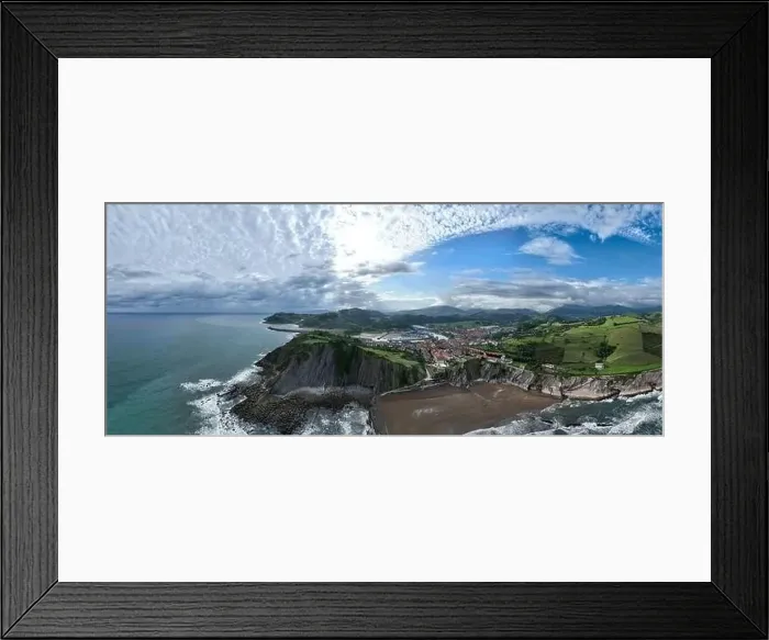 Framed Print : aerial view of the municipality of Zumaya in the Basque Country, Spain Framed Print : aerial view of the municipality of Zumaya in the Basque Country, Spain