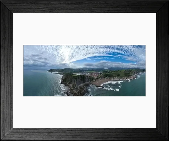 Framed Print : aerial view of the municipality of Zumaya in the Basque Country, Spain Framed Print : aerial view of the municipality of Zumaya in the Basque Country, Spain