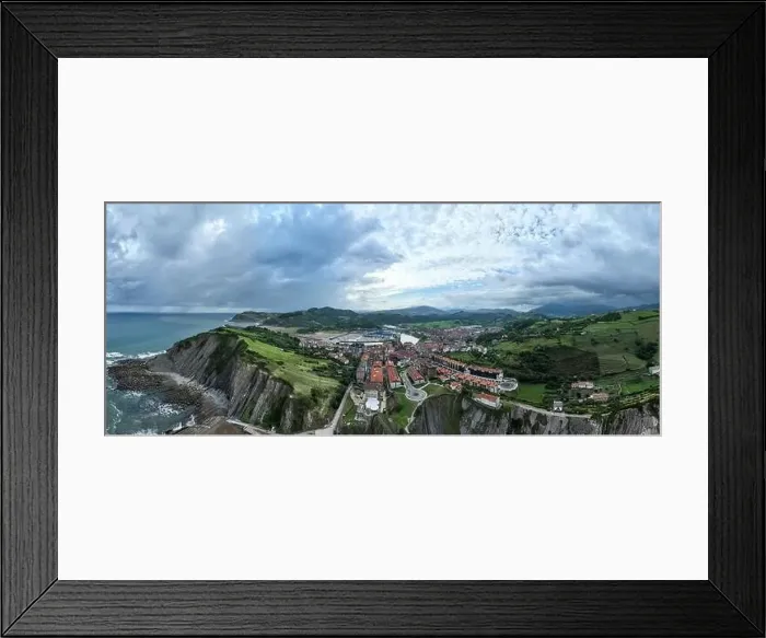 Framed Print : aerial view of the municipality of Zumaya in the Basque Country, Spain Framed Print : aerial view of the municipality of Zumaya in the Basque Country, Spain