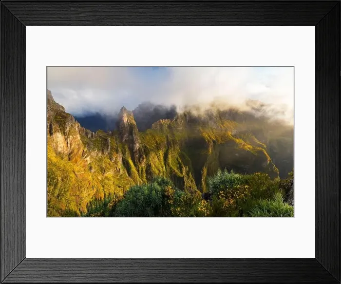 Framed Print : View from Miradouro do Ninho da Manta of Pico do Arieiro at sunrise, Madeira, Portugal, Atlantic, Europe Framed Print : View from Miradouro do Ninho da Manta of Pico do Arieiro at sunrise, Madeira, Portugal, Atlantic, Europe