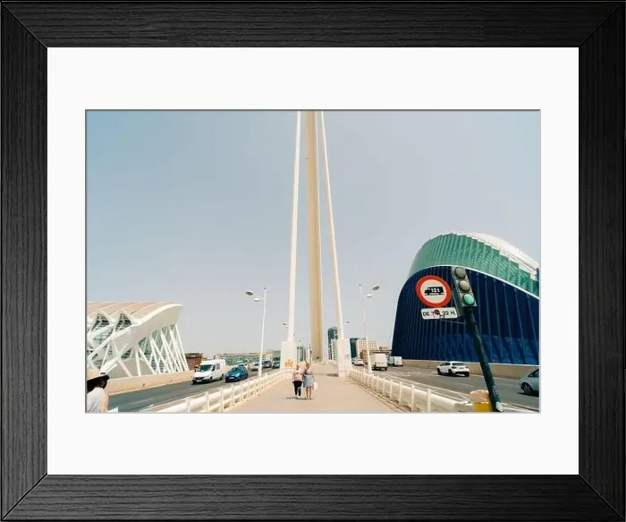 Framed Print : Bridge at the City of Arts and Sciences in Valencia, Spain - may 2023. High quality photo Framed Print : Bridge at the City of Arts and Sciences in Valencia, Spain - may 2023. High quality photo