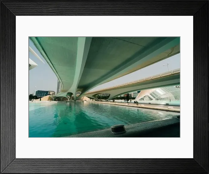 Framed Print : Bridge at the City of Arts and Sciences in Valencia, Spain - may 2023. High quality photo Framed Print : Bridge at the City of Arts and Sciences in Valencia, Spain - may 2023. High quality photo