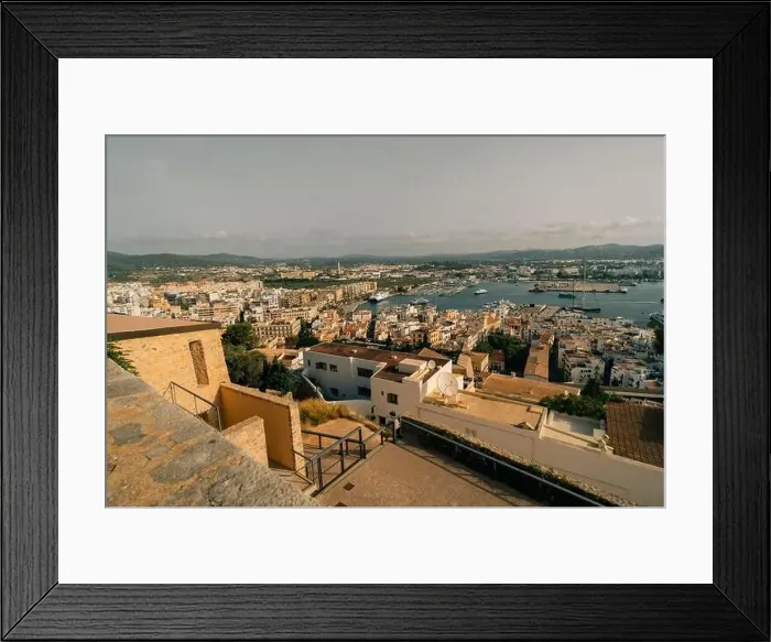 Framed Print : Ibiza Town. Ibiza.Spain - may 2023 Panoramic view from the walls of the castle di Eivissa to the port of Ibiza Framed Print : Ibiza Town. Ibiza.Spain - may 2023 Panoramic view from the walls of the castle di Eivissa to the port of Ibiza