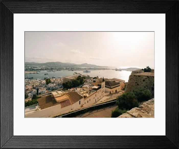 Framed Print : Ibiza Town. Ibiza.Spain - may 2023 Panoramic view from the walls of the castle di Eivissa to the port of Ibiza Framed Print : Ibiza Town. Ibiza.Spain - may 2023 Panoramic view from the walls of the castle di Eivissa to the port of Ibiza
