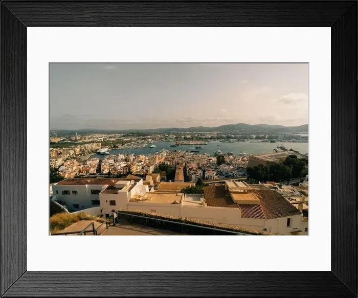 Framed Print : Ibiza Town. Ibiza.Spain - may 2023 Panoramic view from the walls of the castle di Eivissa to the port of Ibiza Framed Print : Ibiza Town. Ibiza.Spain - may 2023 Panoramic view from the walls of the castle di Eivissa to the port of Ibiza