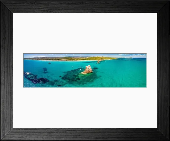 Framed Print : Aerial drone panoramic view of the Cea beach with the Red Rocks, Sardinia, Italy Framed Print : Aerial drone panoramic view of the Cea beach with the Red Rocks, Sardinia, Italy