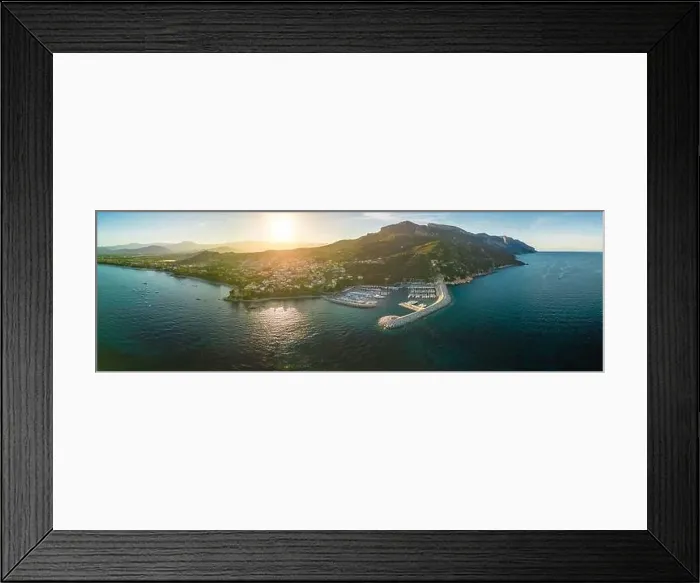 Framed Print : Aerial drone panoramic view of the Santa Maria Navarrese beach. Sardinia, Italy Framed Print : Aerial drone panoramic view of the Santa Maria Navarrese beach. Sardinia, Italy