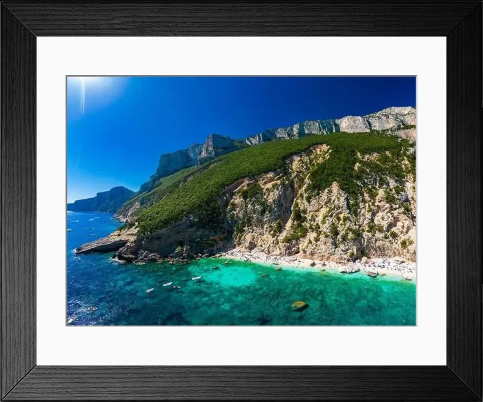 Framed Print : Aerial view of Cala Mariolu, Italy, east coast of Sardinia, Orosei gulf in the Baunei municipal Framed Print : Aerial view of Cala Mariolu, Italy, east coast of Sardinia, Orosei gulf in the Baunei municipal