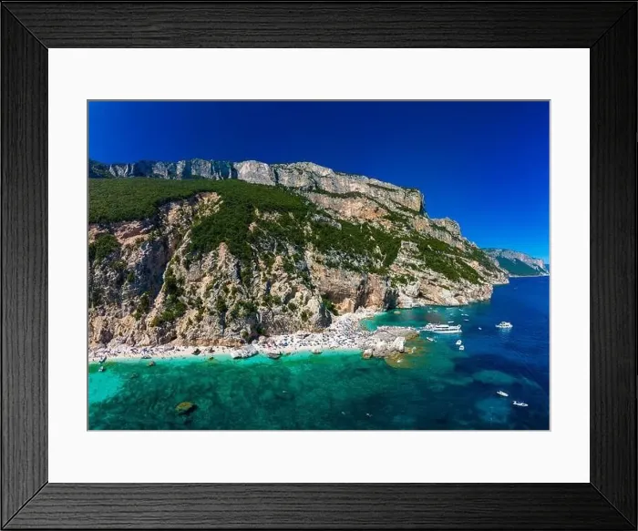 Framed Print : Aerial view of Cala Mariolu, Italy, east coast of Sardinia, Orosei gulf in the Baunei municipal Framed Print : Aerial view of Cala Mariolu, Italy, east coast of Sardinia, Orosei gulf in the Baunei municipal