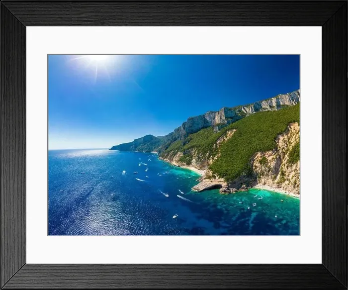 Framed Print : Aerial view of Cala Mariolu, Italy, east coast of Sardinia, Orosei gulf in the Baunei municipal Framed Print : Aerial view of Cala Mariolu, Italy, east coast of Sardinia, Orosei gulf in the Baunei municipal