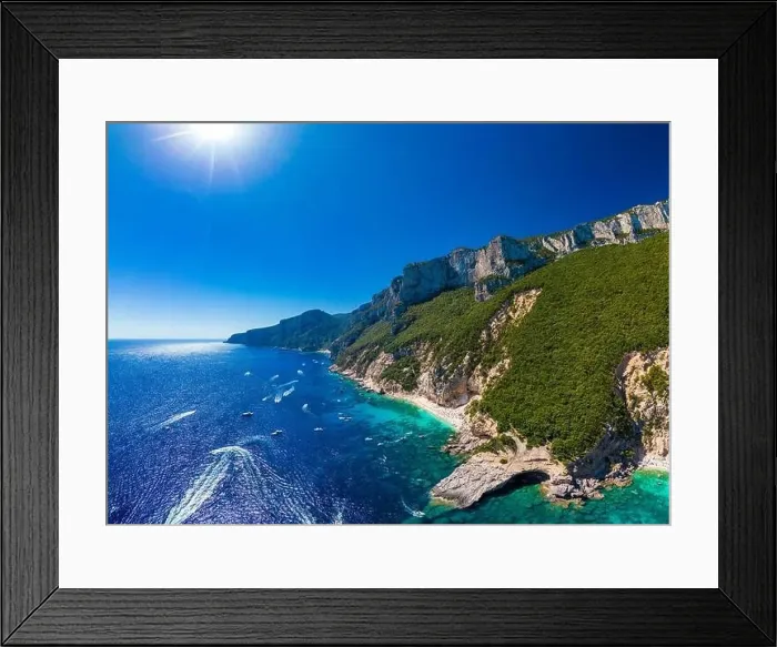 Framed Print : Aerial view of Cala Mariolu, Italy, east coast of Sardinia, Orosei gulf in the Baunei municipal Framed Print : Aerial view of Cala Mariolu, Italy, east coast of Sardinia, Orosei gulf in the Baunei municipal