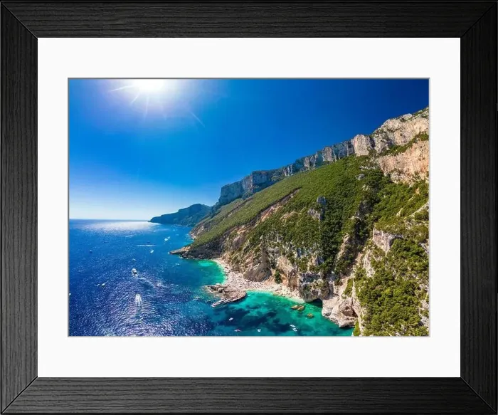Framed Print : Aerial view of Cala Mariolu, Italy, east coast of Sardinia, Orosei gulf in the Baunei municipal Framed Print : Aerial view of Cala Mariolu, Italy, east coast of Sardinia, Orosei gulf in the Baunei municipal