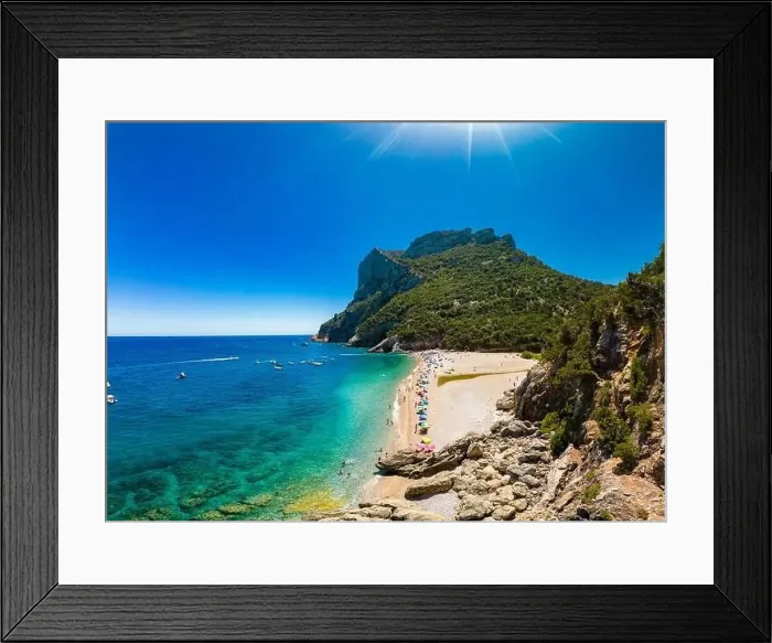 Framed Print : Aerial drone panoramic view of Cala Sisine beach in the Golf of Orosei, Sardinia, Italy Framed Print : Aerial drone panoramic view of Cala Sisine beach in the Golf of Orosei, Sardinia, Italy