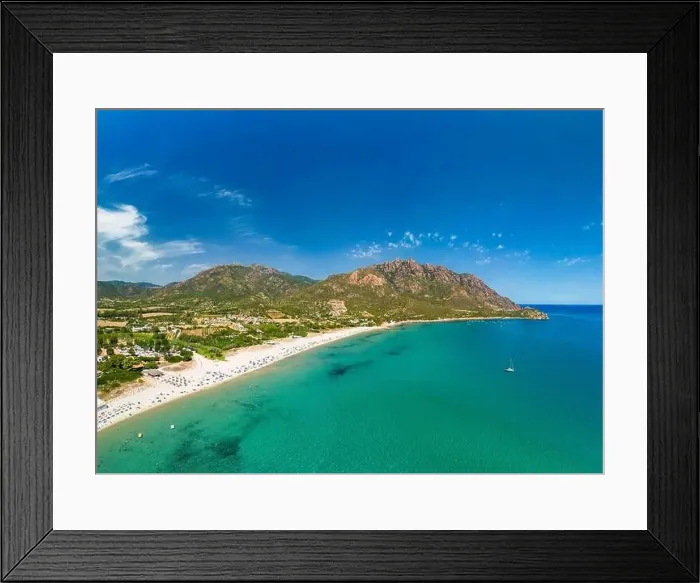 Framed Print : Aerial drone panorama of Foxi Manna beach in Tertenia. Sardinia, Italy Framed Print : Aerial drone panorama of Foxi Manna beach in Tertenia. Sardinia, Italy