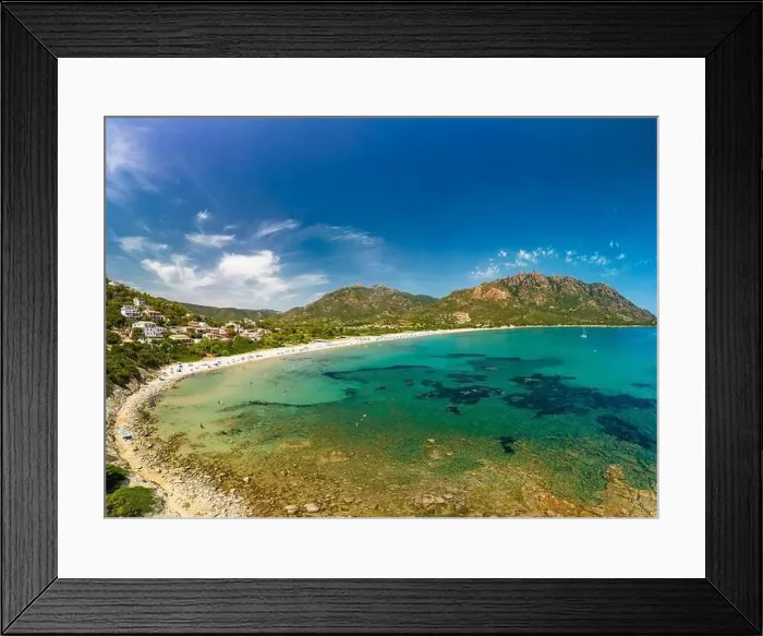 Framed Print : Aerial drone panorama of Foxi Manna beach in Tertenia. Sardinia, Italy Framed Print : Aerial drone panorama of Foxi Manna beach in Tertenia. Sardinia, Italy