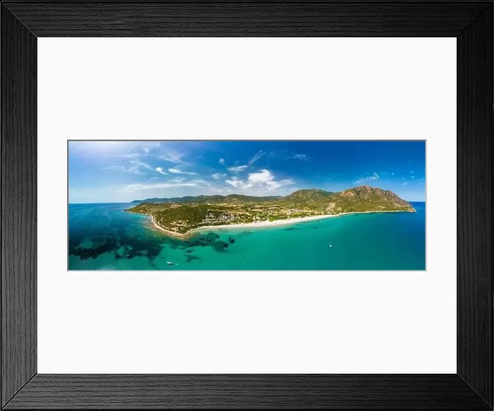 Framed Print : Aerial drone panorama of Foxi Manna beach in Tertenia. Sardinia, Italy Framed Print : Aerial drone panorama of Foxi Manna beach in Tertenia. Sardinia, Italy